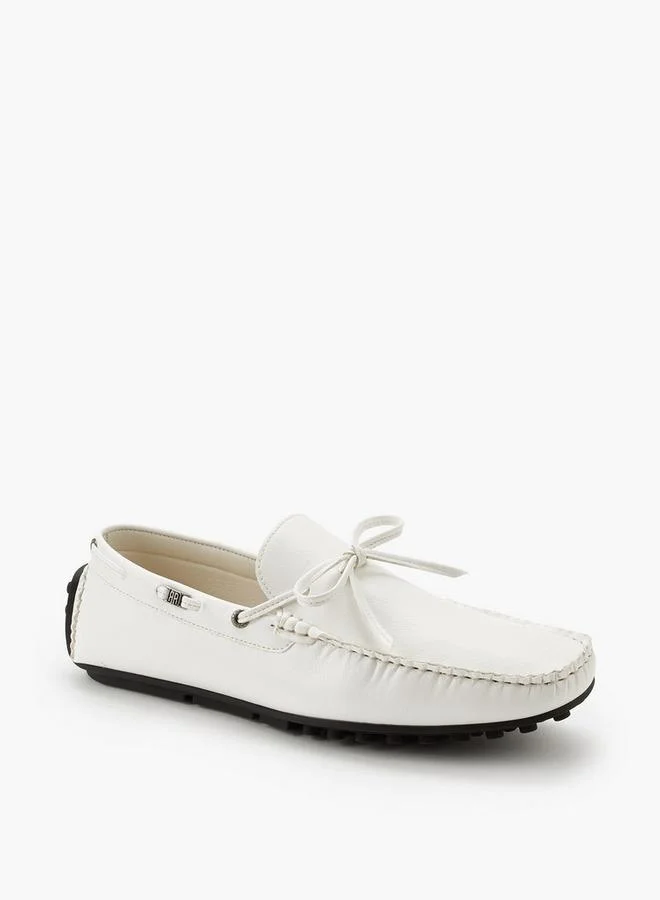 Renzo Ruganni Men Bow Trim Slip-On Loafers